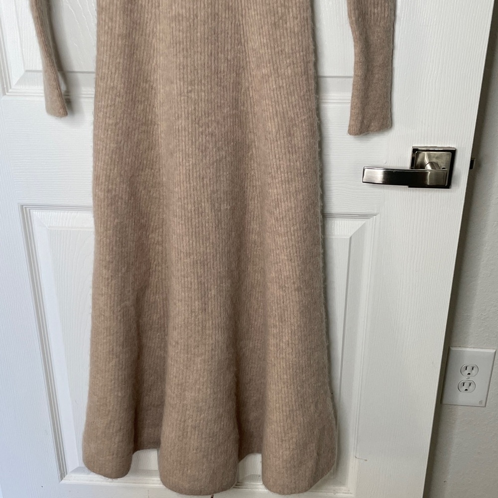 NWT LoveShackFancy Knit Ribbed Long Sleeve Soumeeka Maxi Dress baby Alpaca Blend - Picture 3 of 6